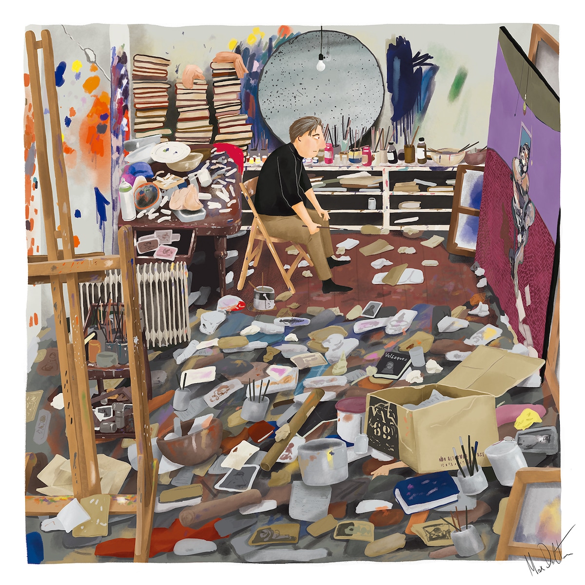 Painting of Francis Bacon in His Studio