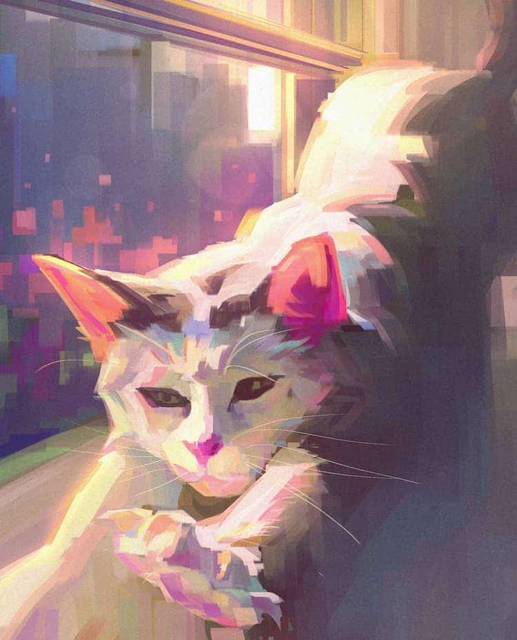 Digital Cat Illustrations by Wayne Tsay