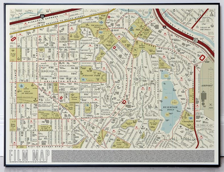 USA Film Buff Map Poster