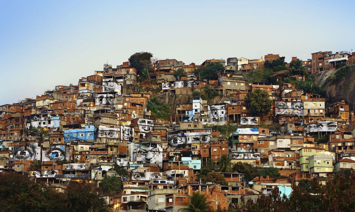 Women Are Heroes Posters Pasted on the Favelas of Rio de Janeiro