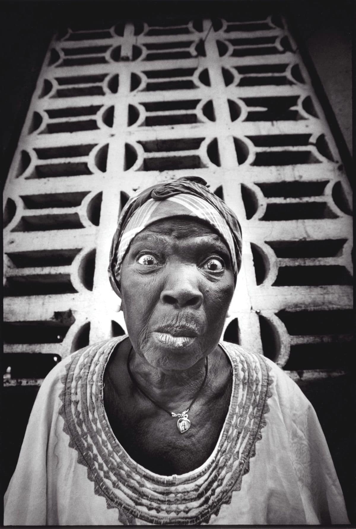 Portrait of a woman in Liberia by street artist JR