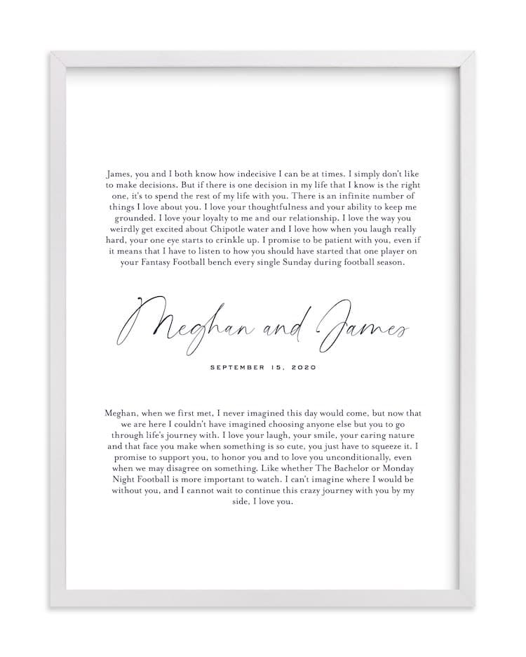 Wedding Vow Wall Art by Minted