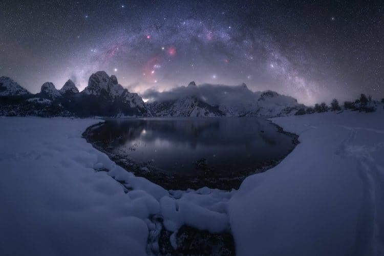 Milky Way Over the Riaño Reservoir in Spain