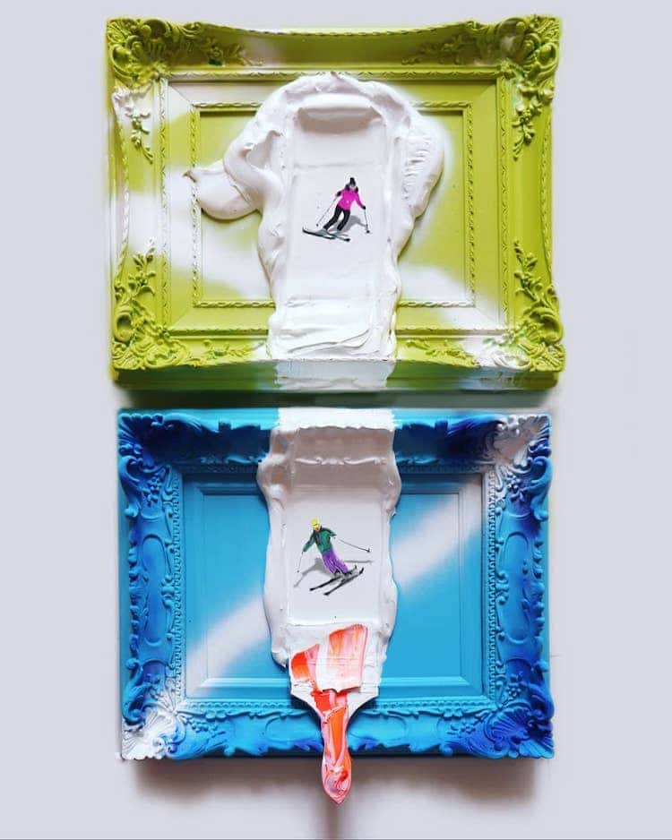 Tiny Figure Paintings by Golsa Golchini