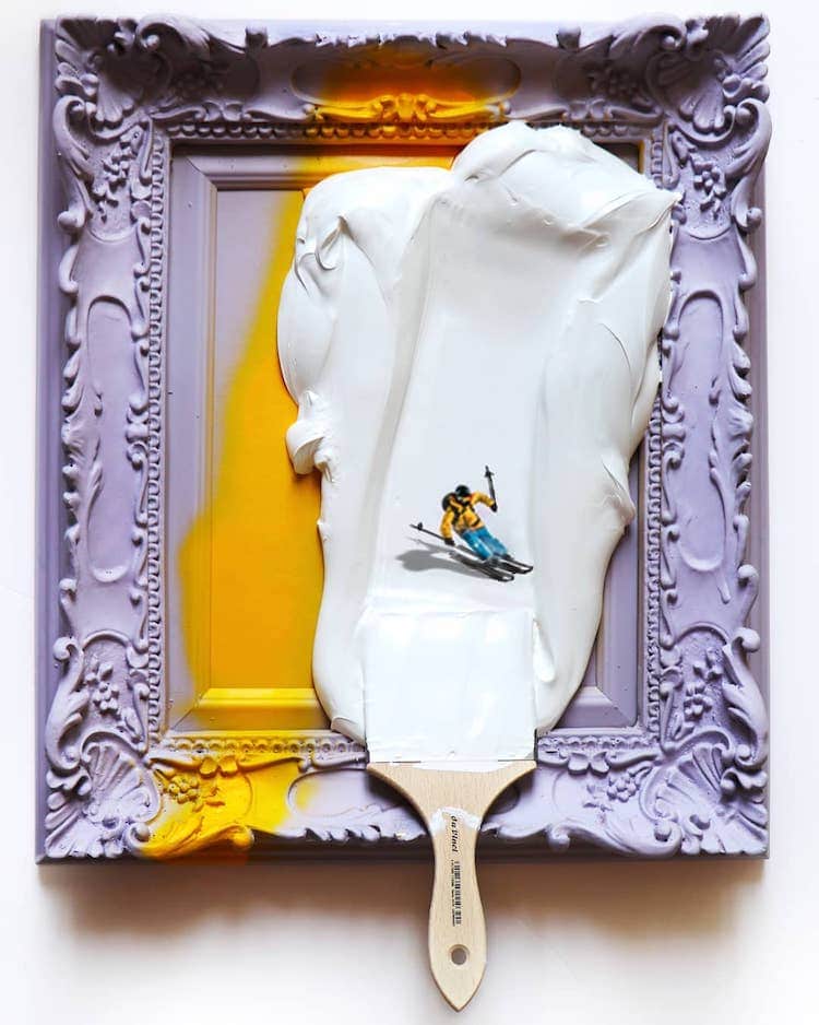 Tiny Figure Paintings by Golsa Golchini