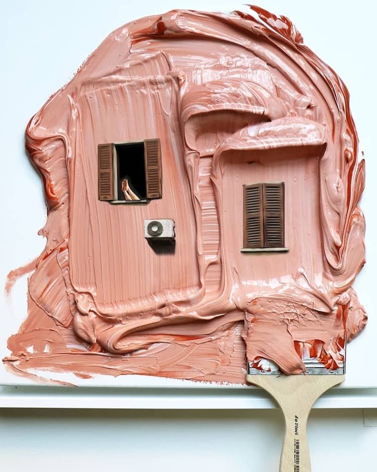 Tiny Figure Paintings by Golsa Golchini