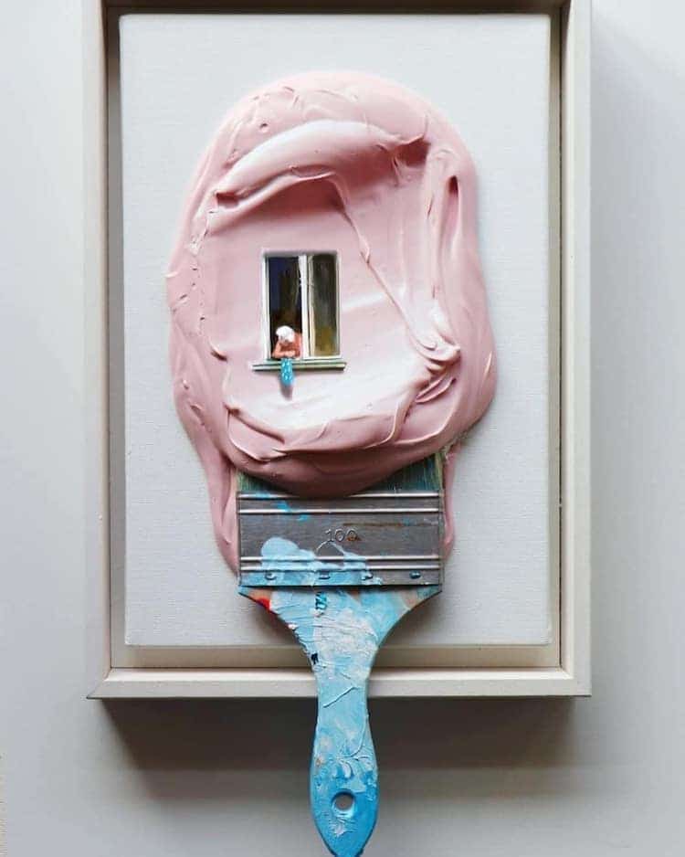 Tiny Figure Paintings by Golsa Golchini