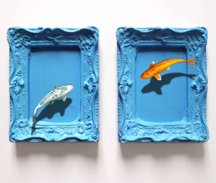Tiny Figure Paintings by Golsa Golchini