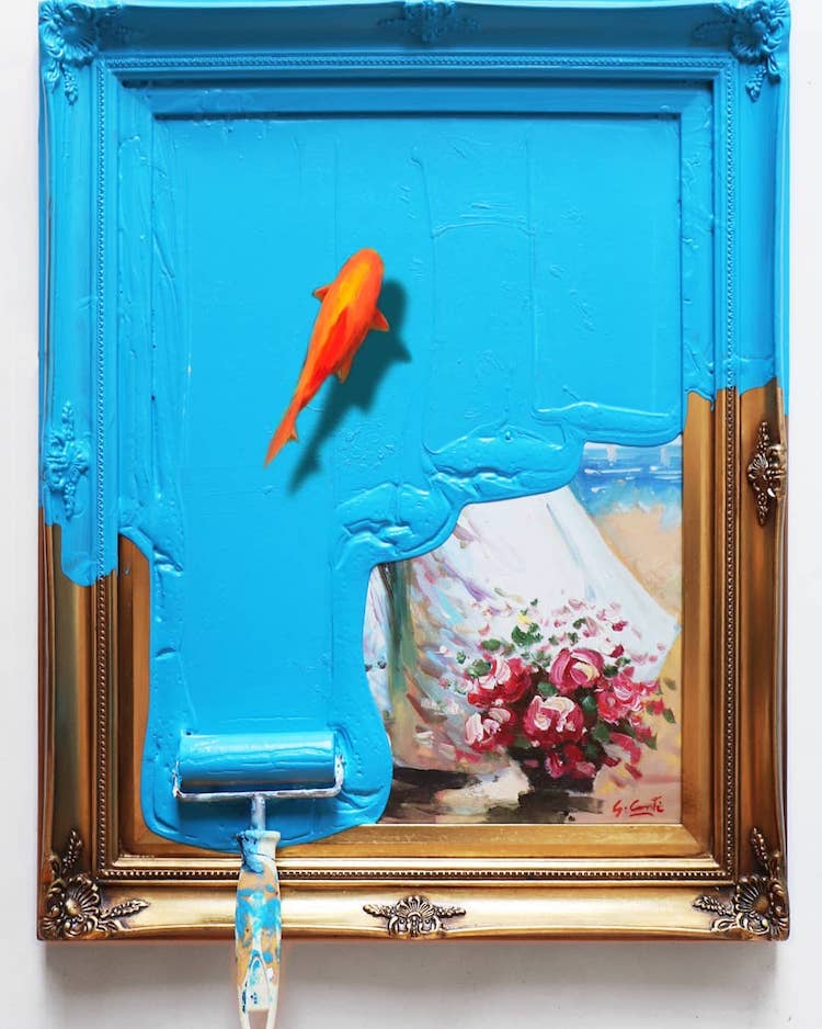 Tiny Figure Paintings by Golsa Golchini