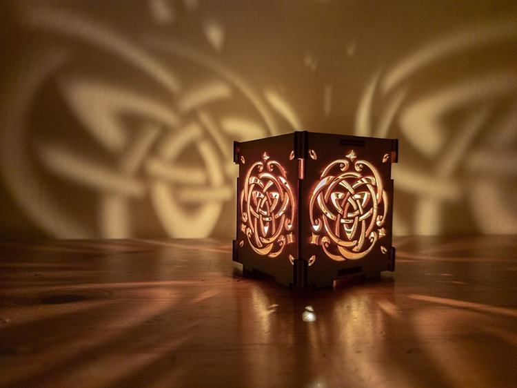 Triquetra Celtic Wooden Lantern