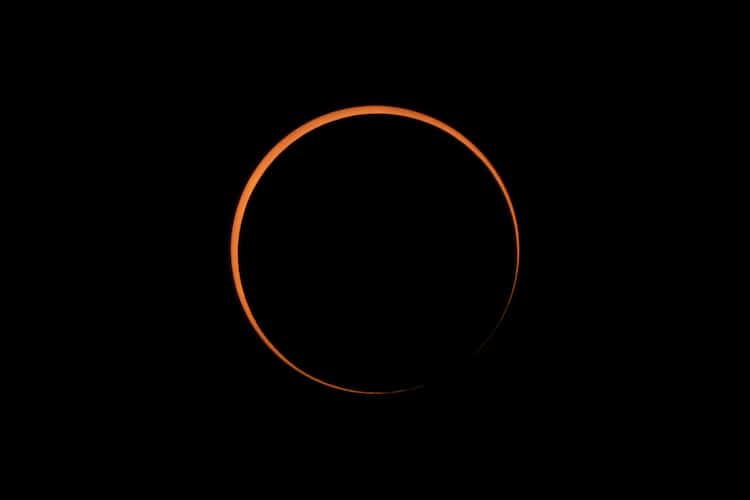 Silhouette of Annular Solar Eclipse