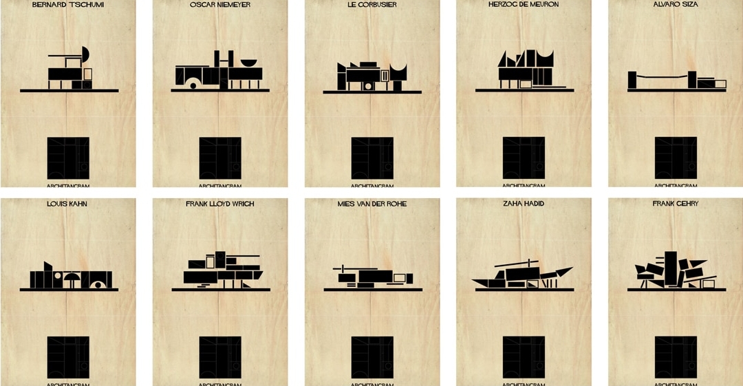 Illustrator Creates “Architect’s Alphabet” To Describe the Styles of Famous Architects