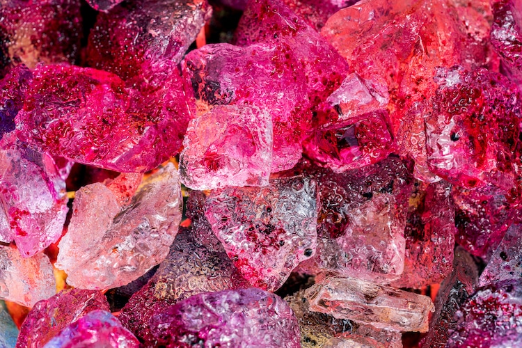 Pink Dye on Ice