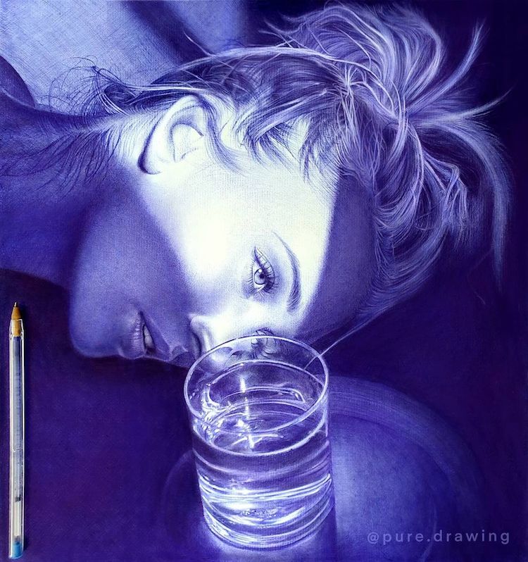 Blue Ballpoint Pen Drawings by Paulus Architect