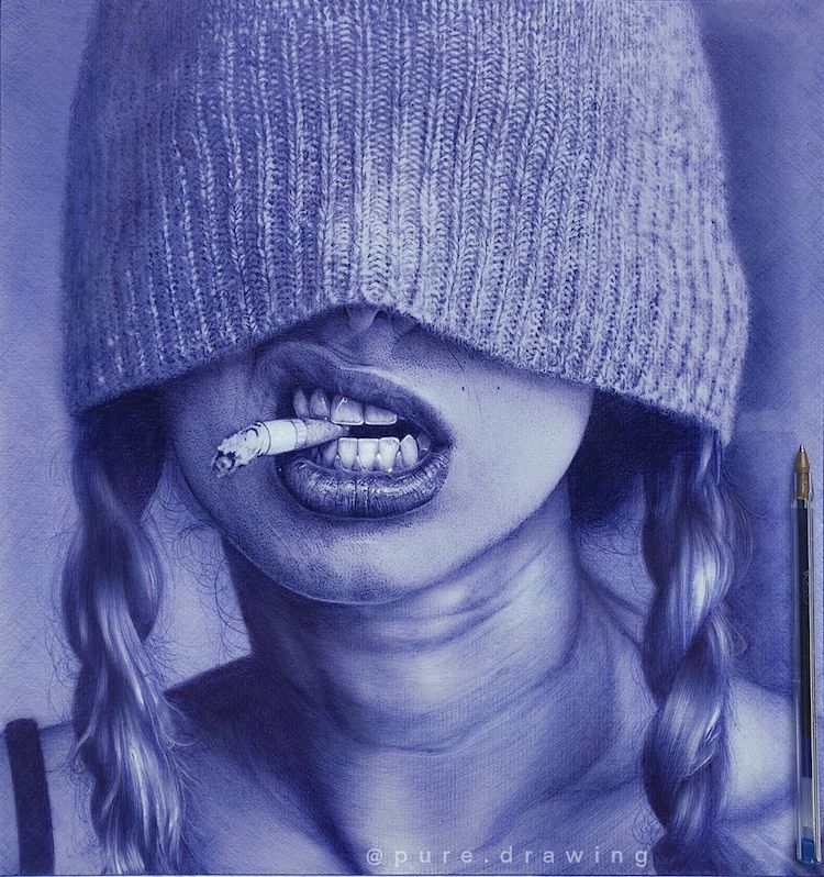 Blue Ballpoint Pen Drawings by Paulus Architect