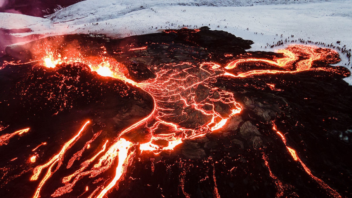 - ViralBandit Lava Pouring from Fagradalsfjall Volcano in Iceland by Brian Emfinger