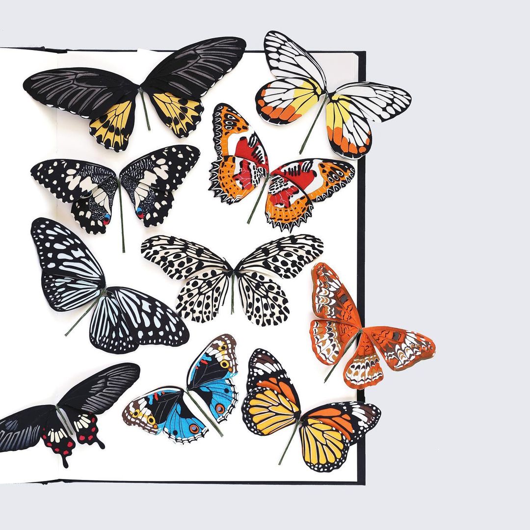 Paper Butterfly Sculptures by Diana Beltrán Herrera