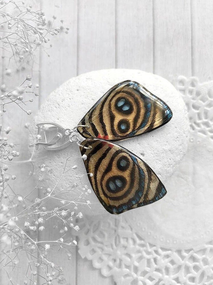 Butterfly Wing Resin Earrings by Tomka Store