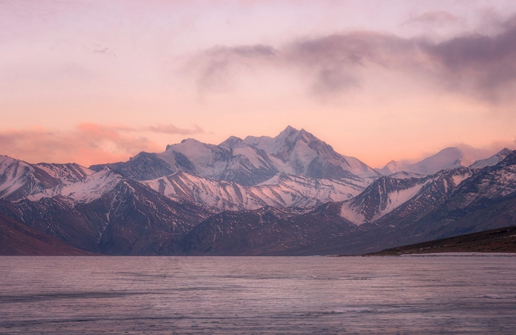 Tso Morri Lake at Sunset