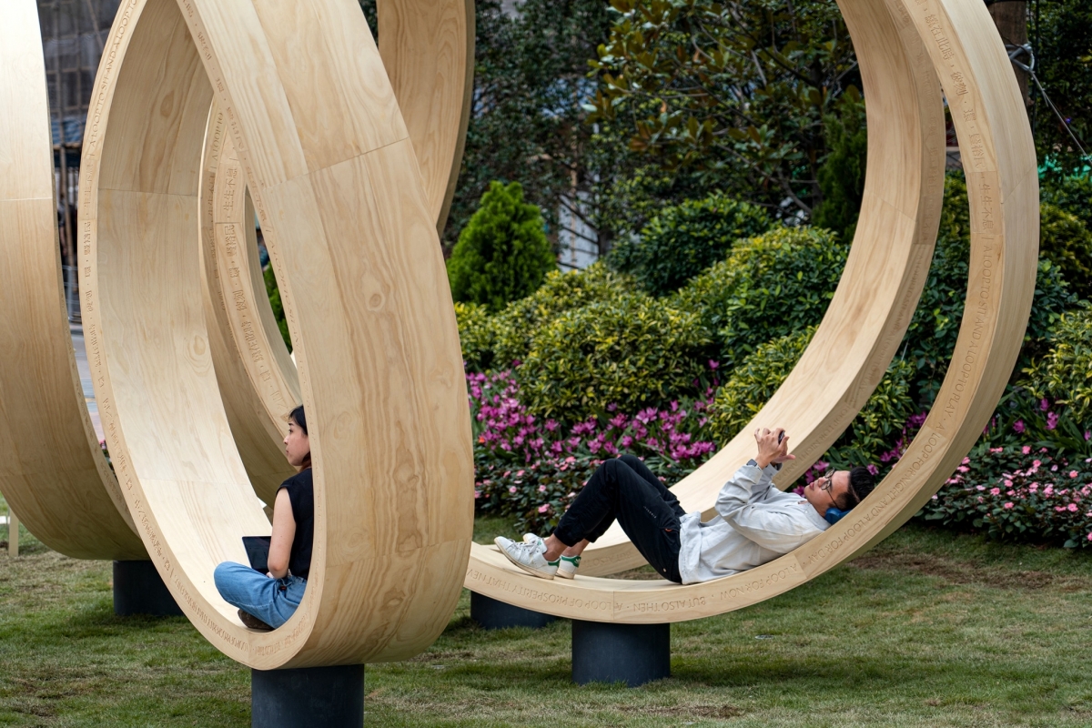 Time Loop Public Art Installation by Paul Cocksedge Studios