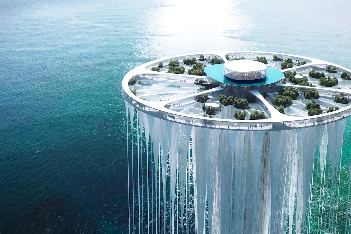 Aerial View of Sou Fujimoto's Proposal for Qianhai's New City Center Landmark