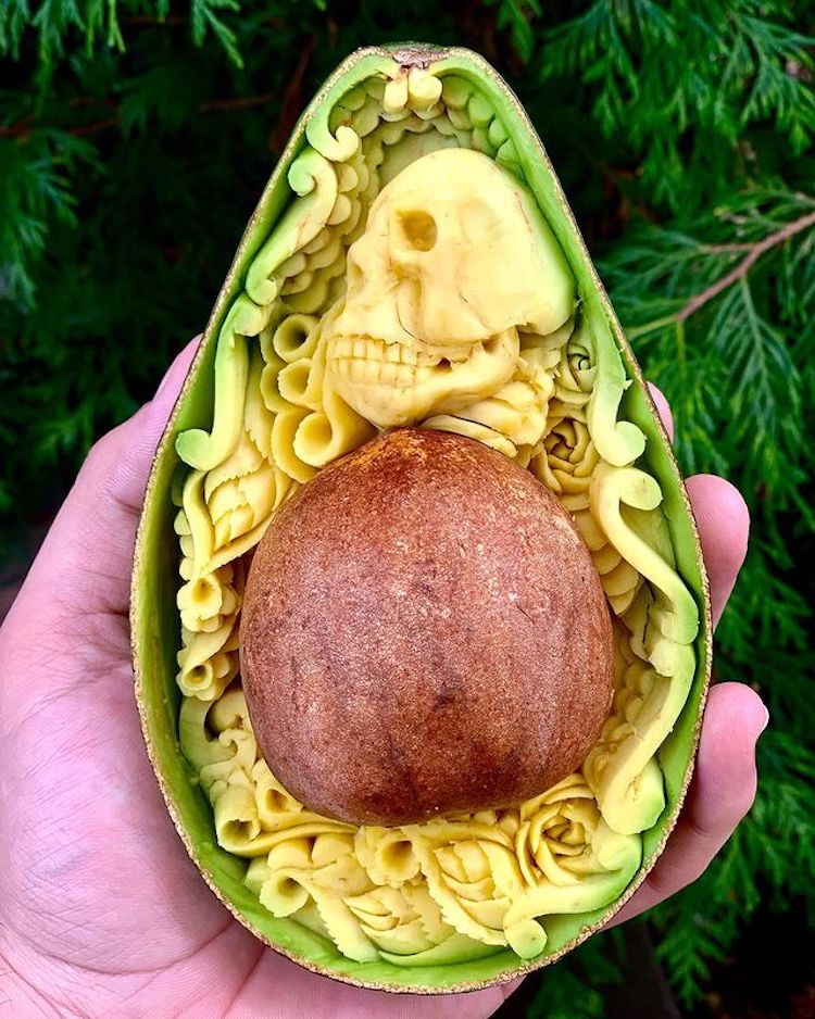 Avocado Carvings by Daniele Barresi
