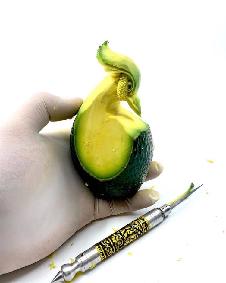 Avocado Carvings by Daniele Barresi