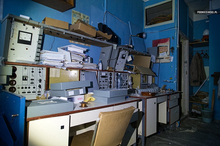 An abandoned electronics workshop in Chernobyl.