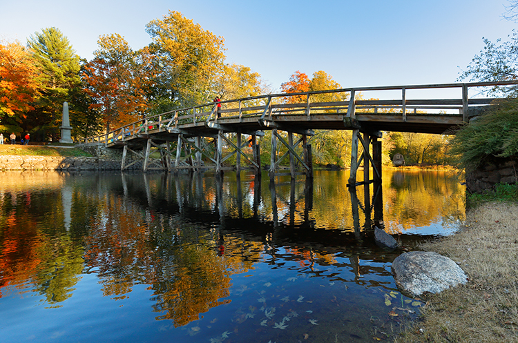 The Old North Bridge in Concord, Massachusetts.