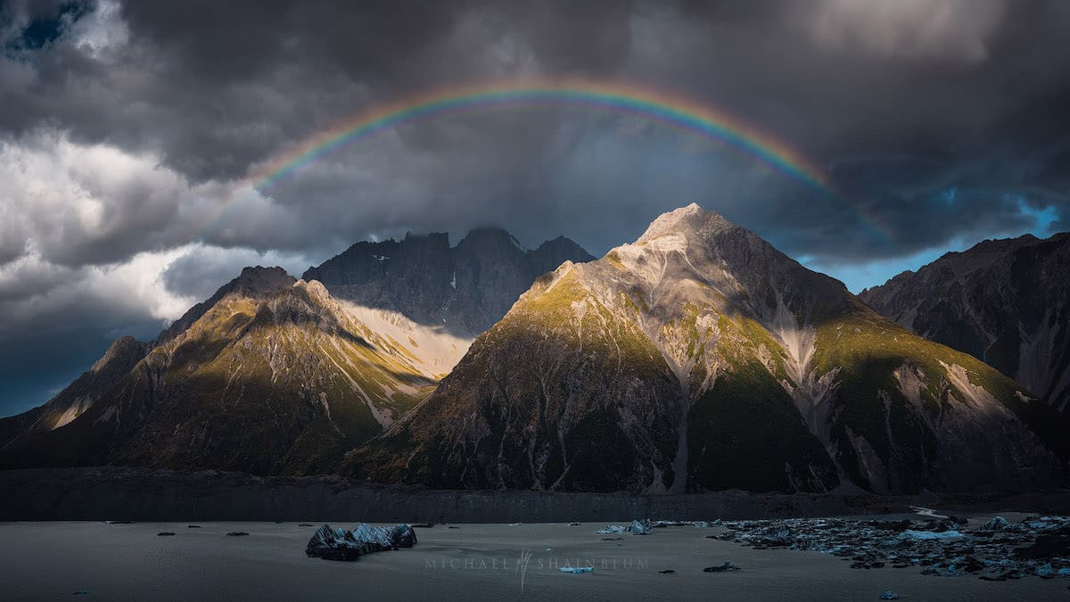 Rainbow in New Zealand by Michael Shainblum