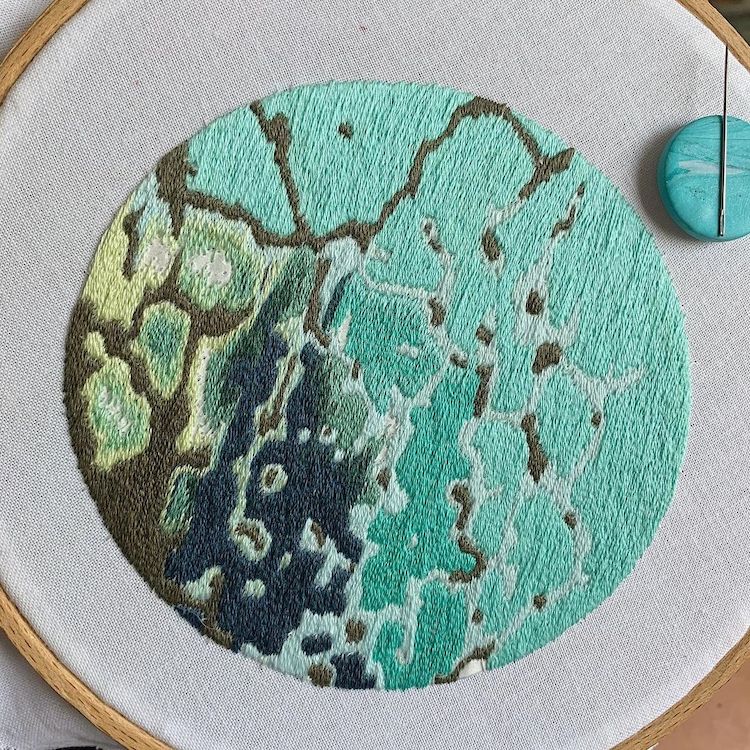 Ocean Hoop Art Embroidery
