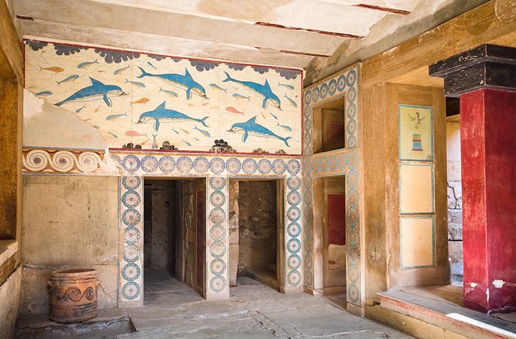 Fresco Palace Dolphin Wall by Minoans