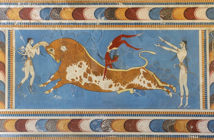 Bull Leaping Scene Fresco