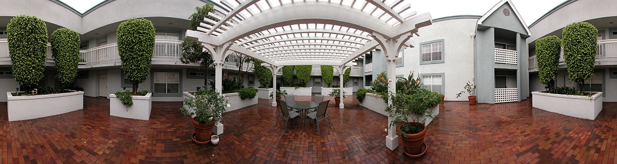 Stitched Panoramic Photo of an Atrium