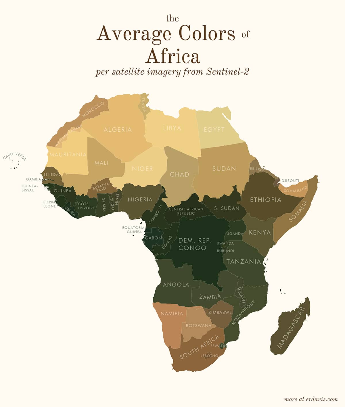 - ViralBandit Average Colors of Africa Map