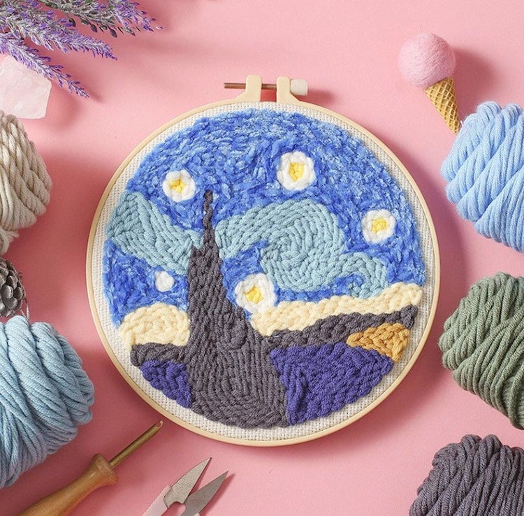 Punch Needle Embroidery Pillow Kit