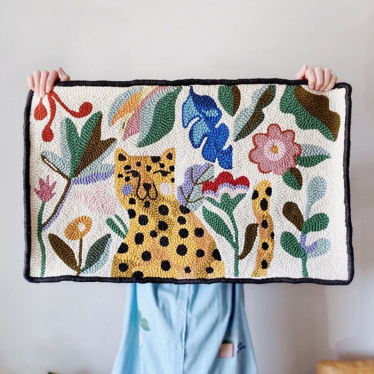 Cheetah Punch Needle Rug Pattern