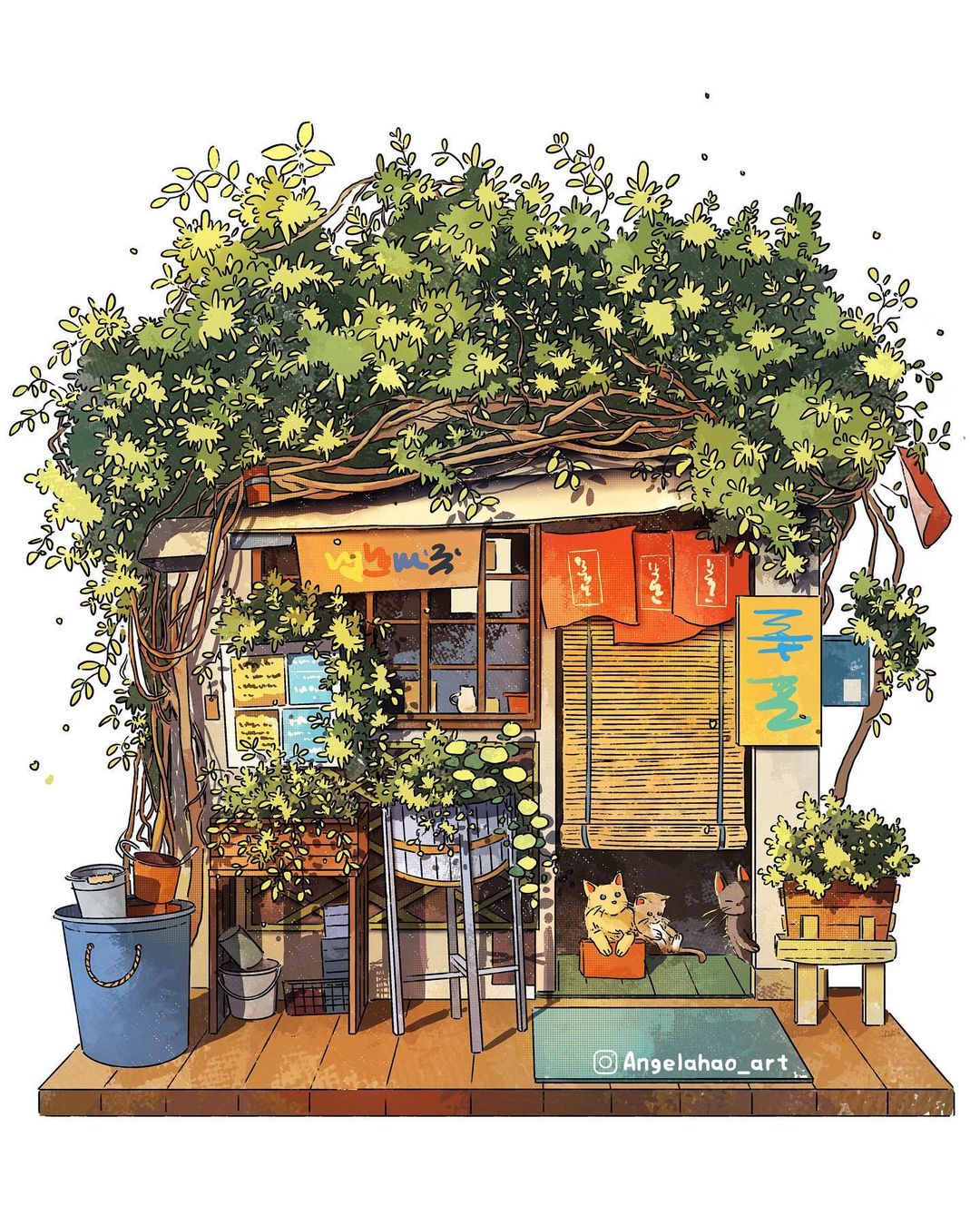 Storefront Illustrations by Angela Hao