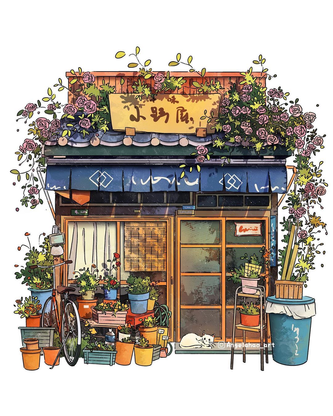 Storefront Illustrations by Angela Hao