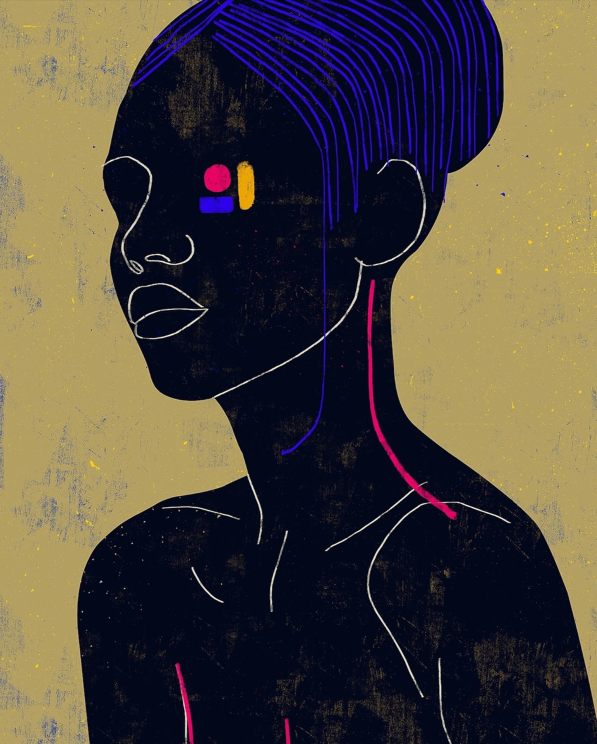 Colorful Geometric Shapes and Line Graphic Art Prints by Luciano Cian