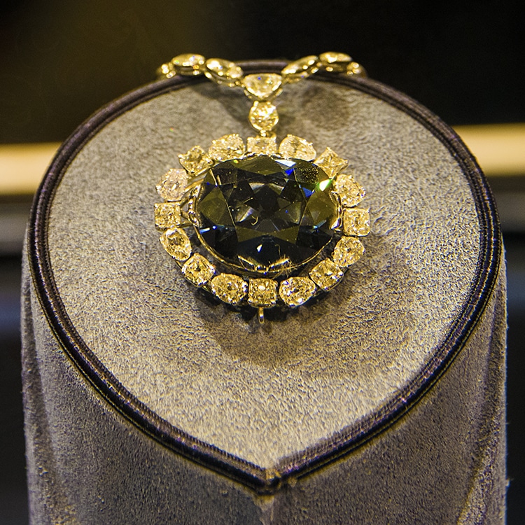 Hope Diamond at the Smithsonian Museum of Natural History