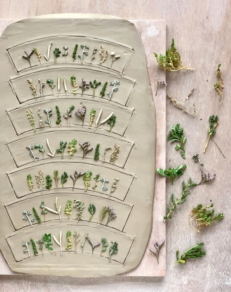 Botanical Pottery and Ceramic Dishes by Hessa Al Ajmani