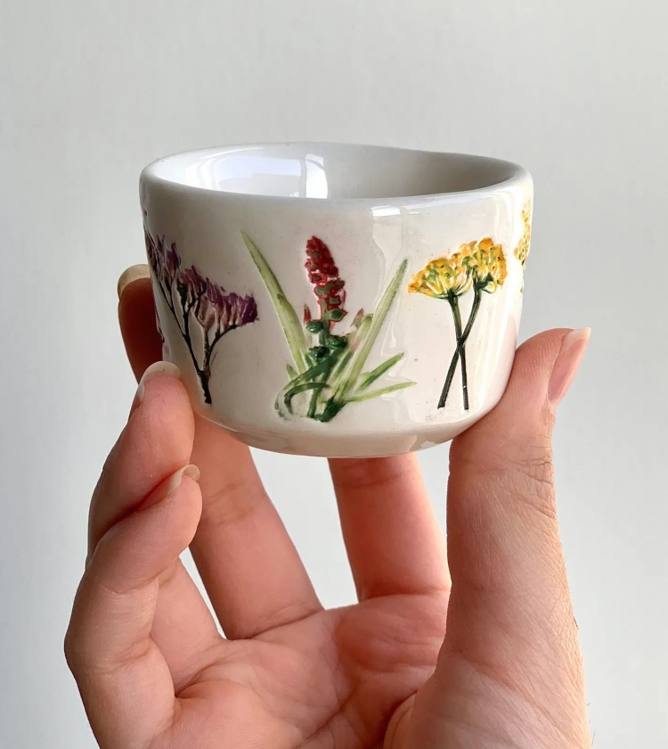 Botanical Ceramic Dinnerware by Hessa Al Ajmani