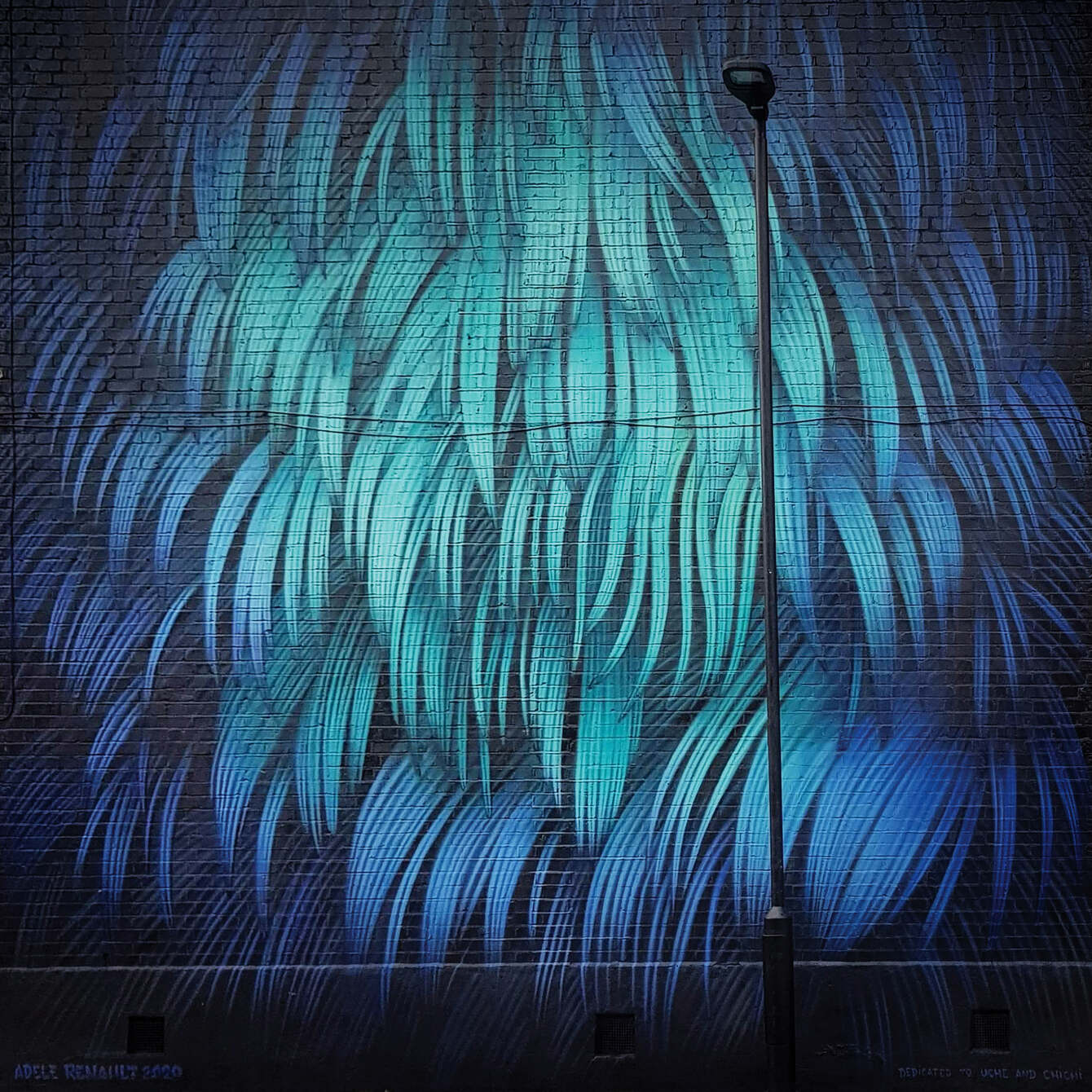 Pigeon Feather Mural by Adele Renault