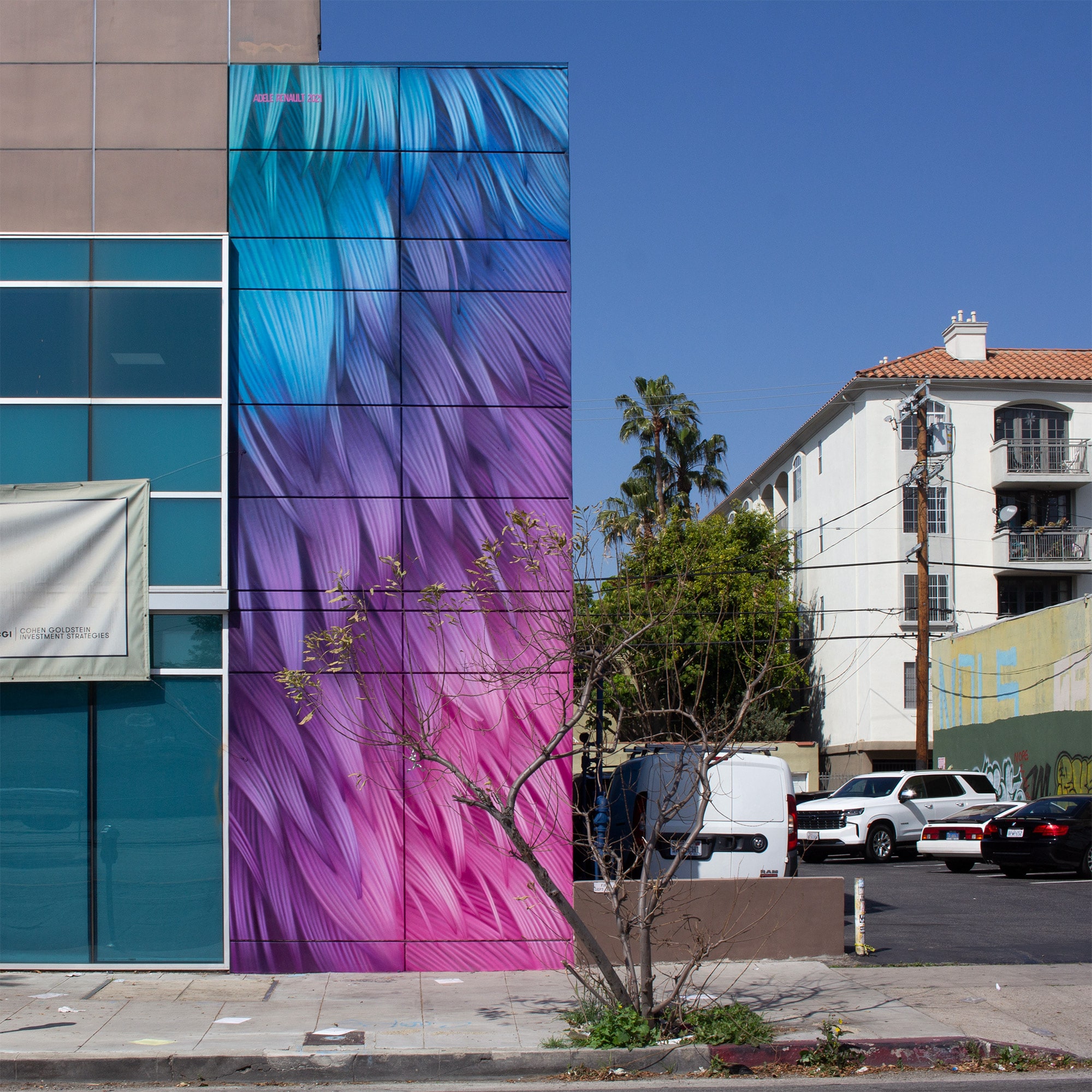 Pigeon Feather Mural by Adele Renault