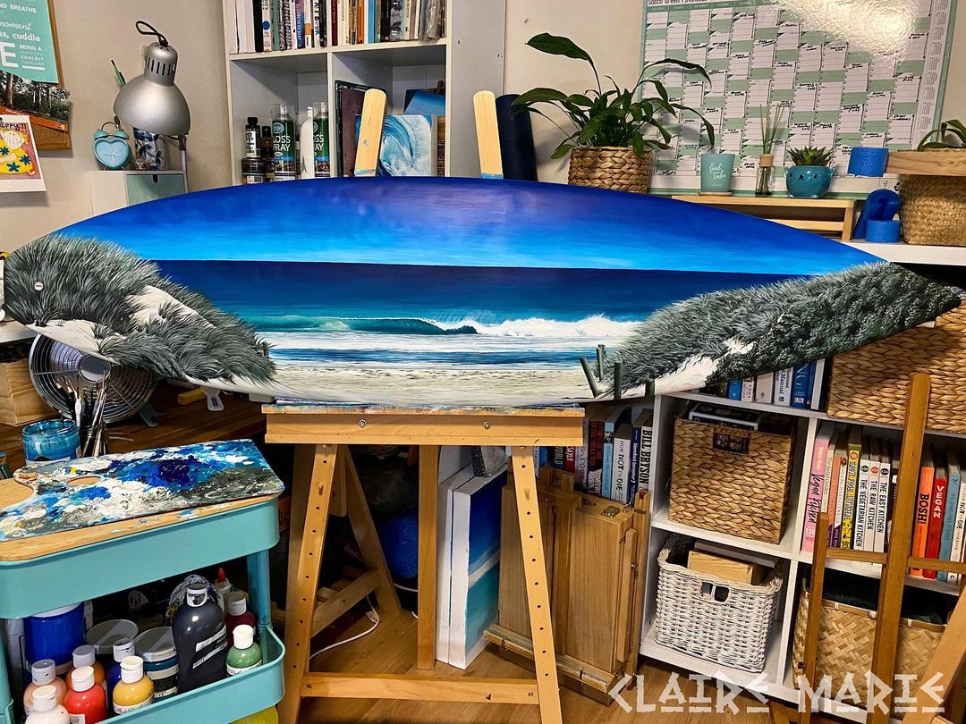 Surfboard Paintings by Claire Marie