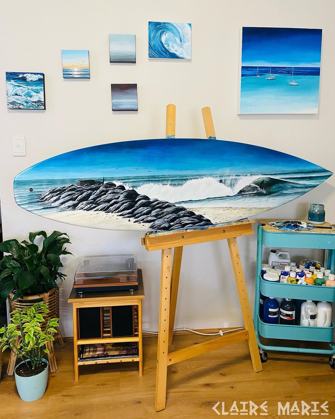 Surfboard Paintings by Claire Marie
