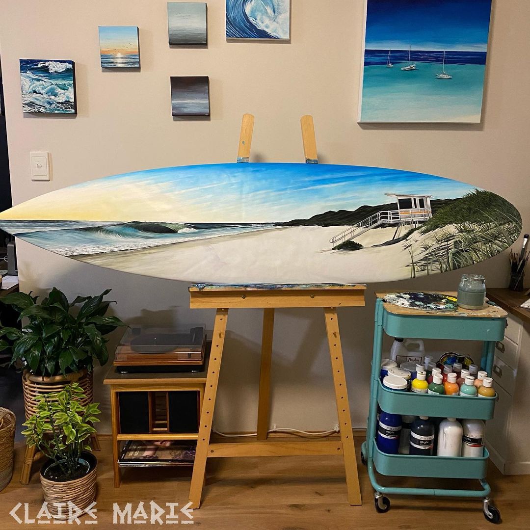 Surfboard Paintings by Claire Marie