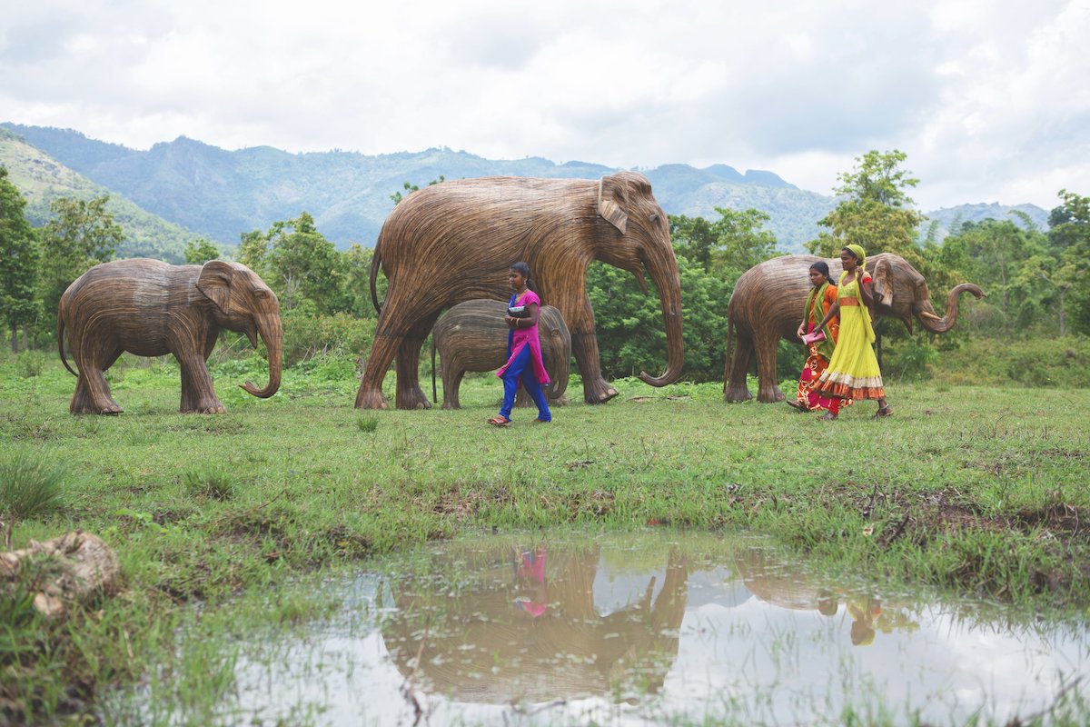 Lantana Elephant Sculpture Herd Migration