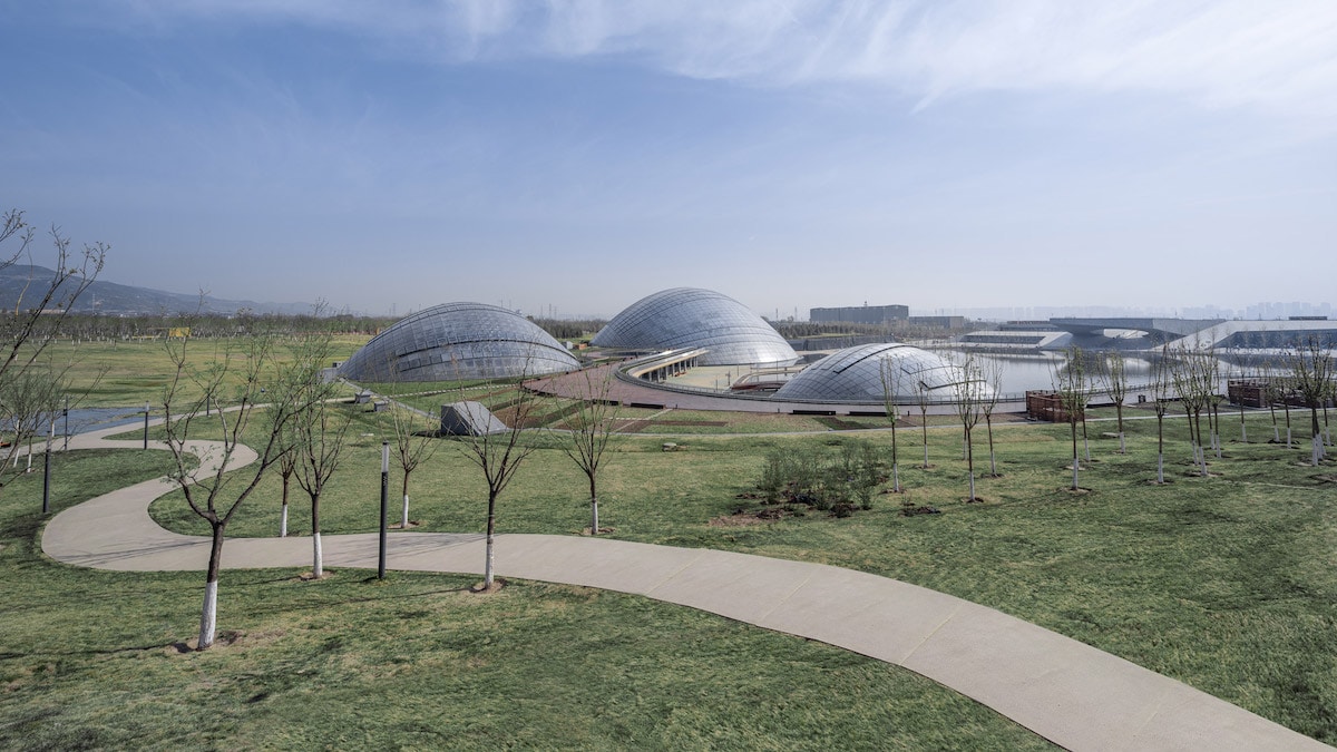 Distant Shot of Taiyuan Botanical Garden by Delugan Meissl Associated Architects